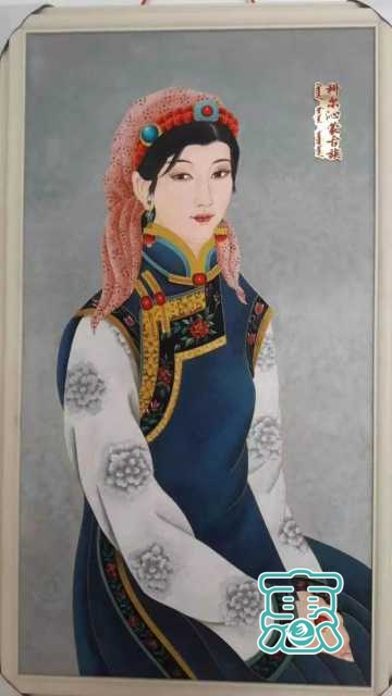 请您欣赏金丝彩岩手工艺作品——蒙古族部落妇女系列-2.jpg
