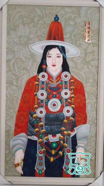 请您欣赏金丝彩岩手工艺作品——蒙古族部落妇女系列-6.jpg
