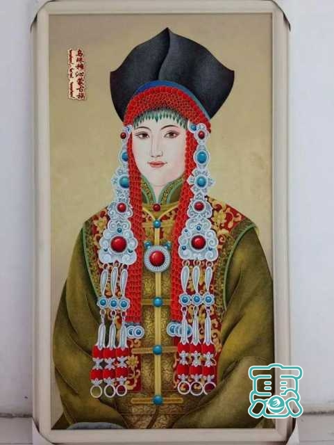 请您欣赏金丝彩岩手工艺作品——蒙古族部落妇女系列-7.jpg