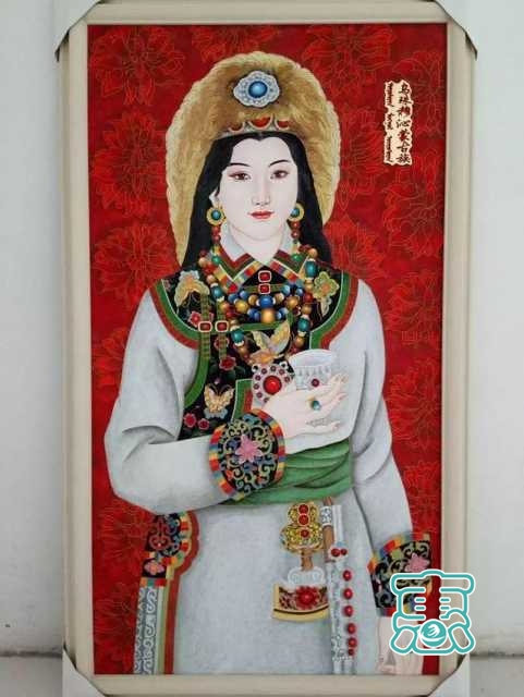 请您欣赏金丝彩岩手工艺作品——蒙古族部落妇女系列-8.jpg