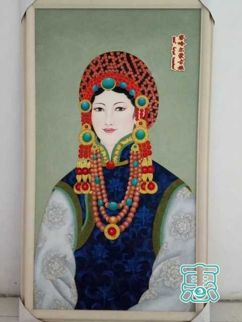 请您欣赏金丝彩岩手工艺作品——蒙古族部落妇女系列-19.jpg