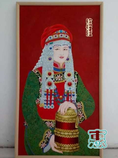 请您欣赏金丝彩岩手工艺作品——蒙古族部落妇女系列-24.jpg